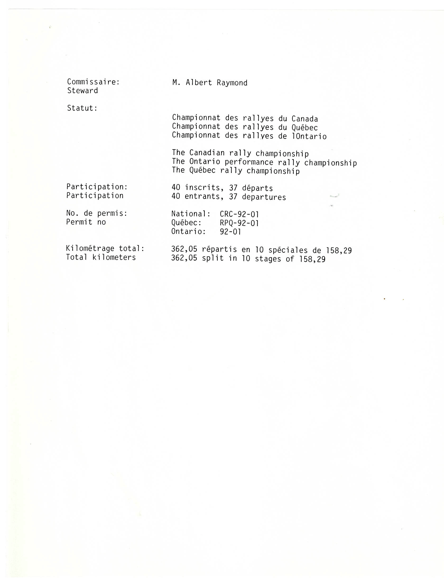 Rallye Perce Neige, 1992