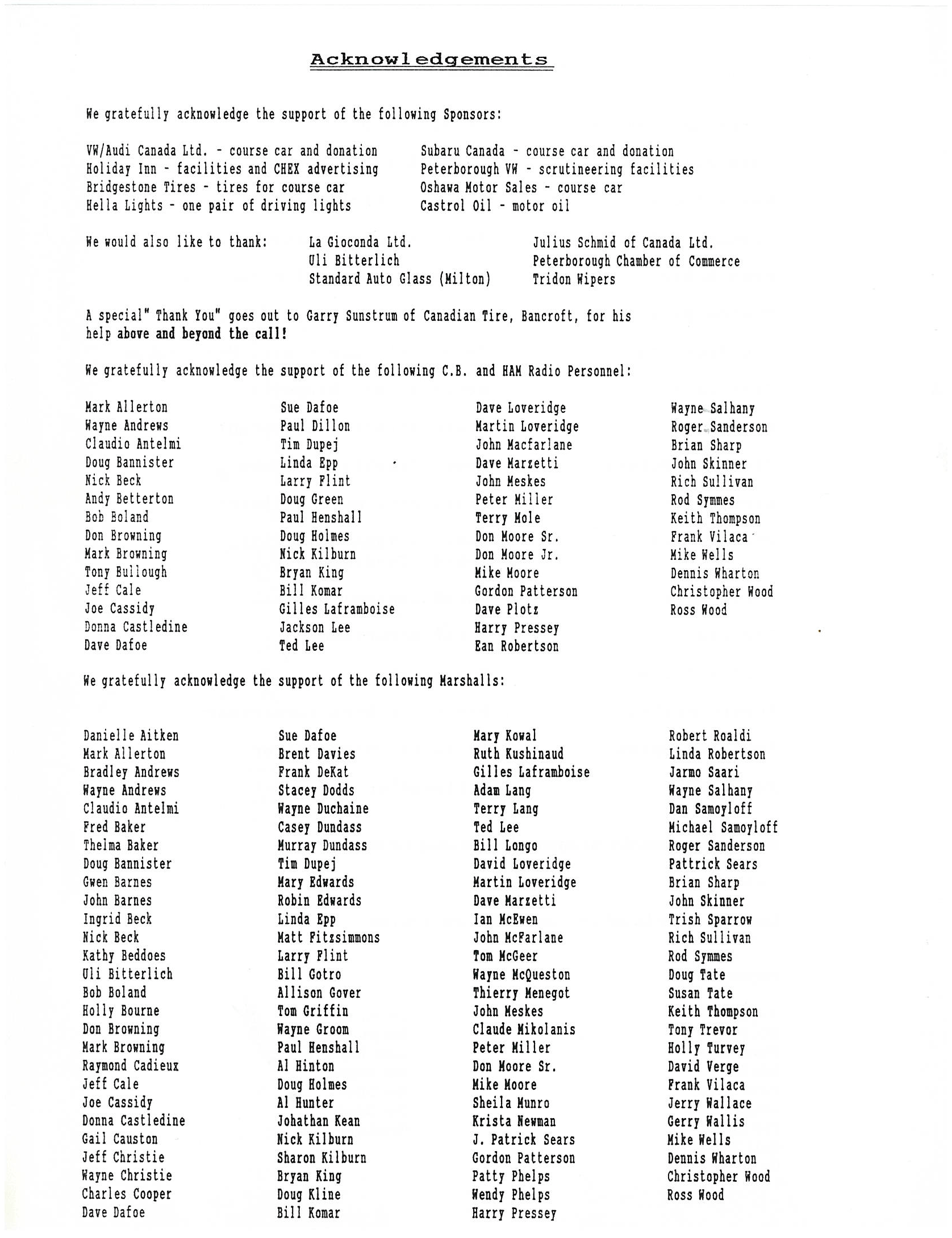 Rally of the Tall Pines, 1991