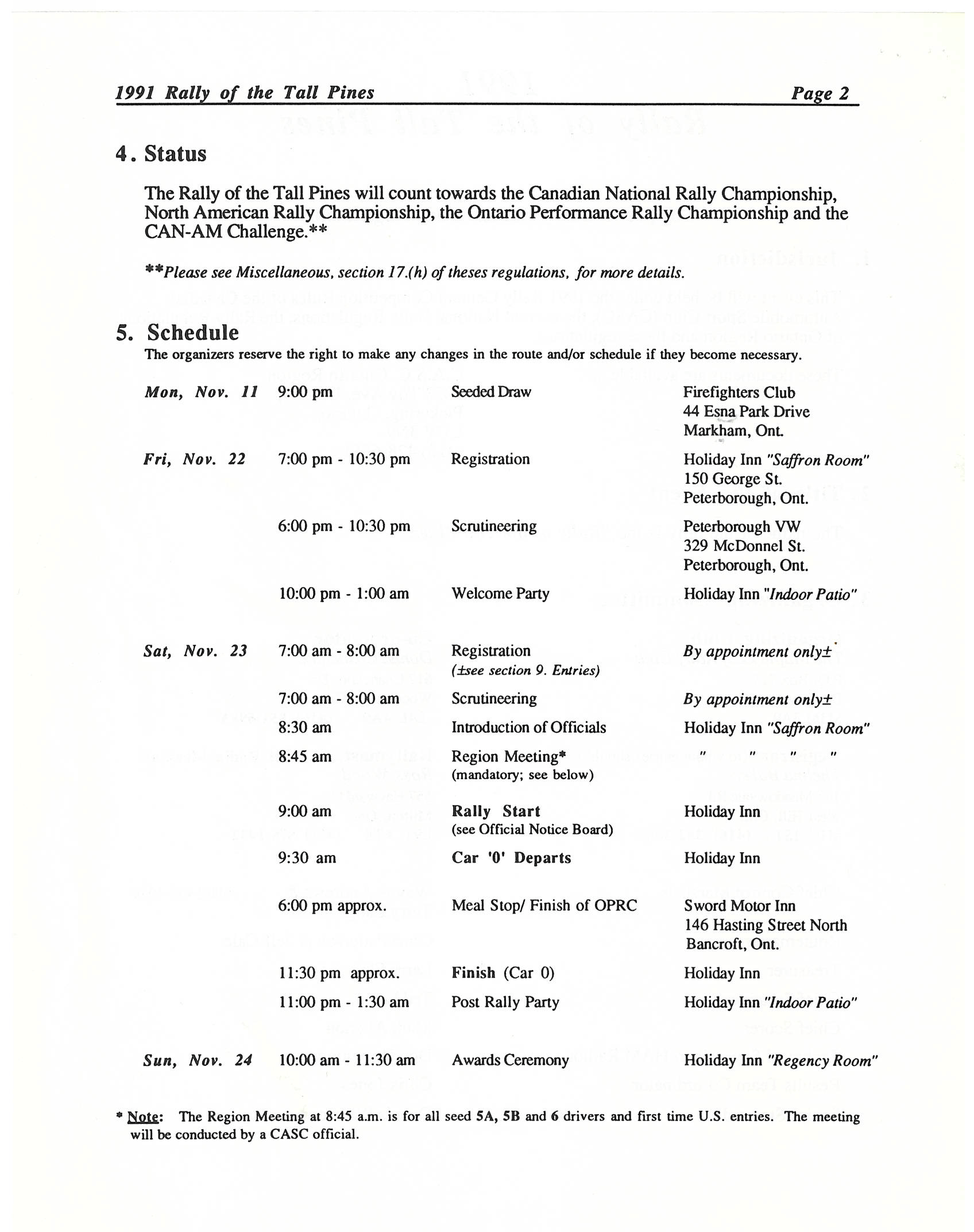 Rally of the Tall Pines, 1991