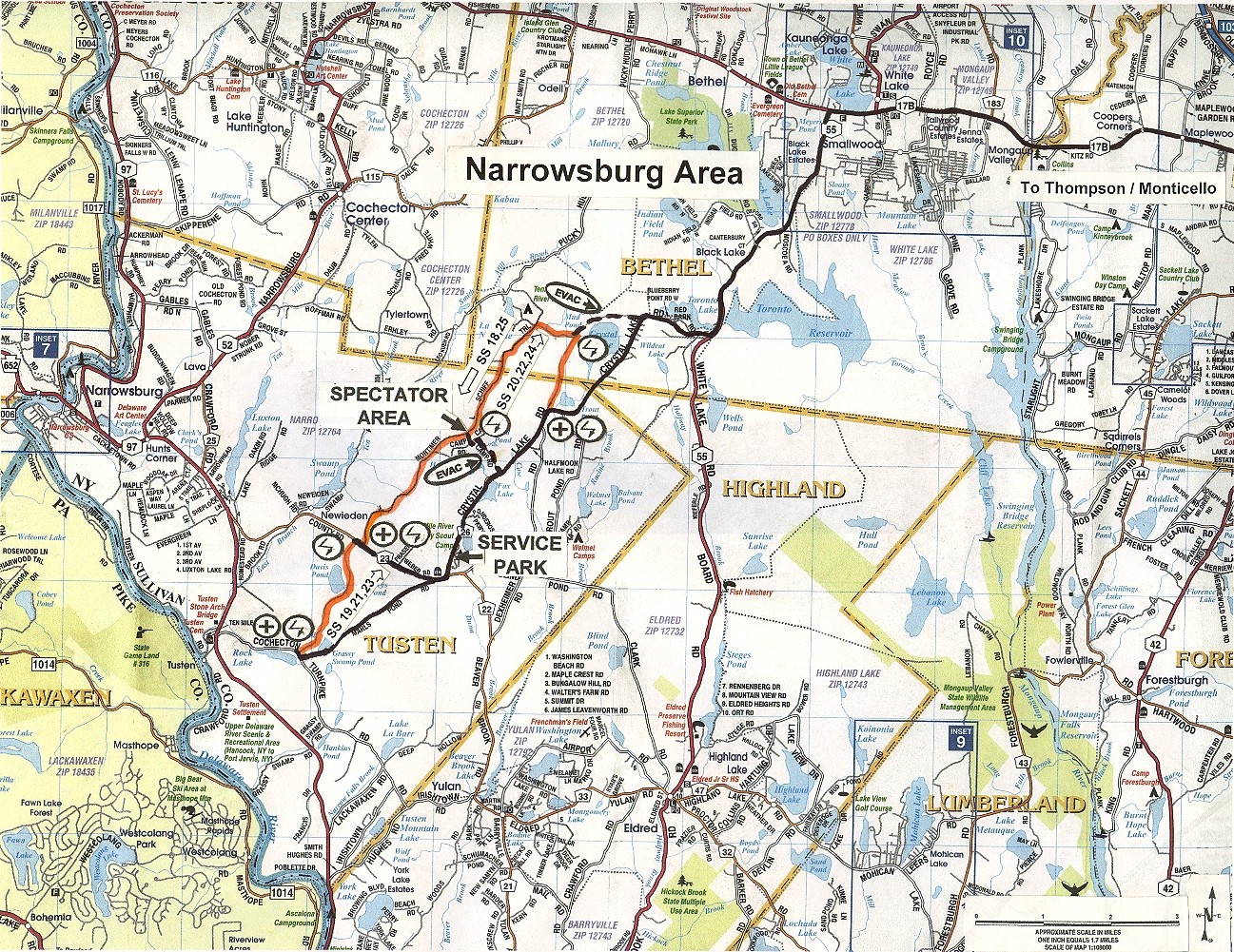 Map of Narrowsburg Area