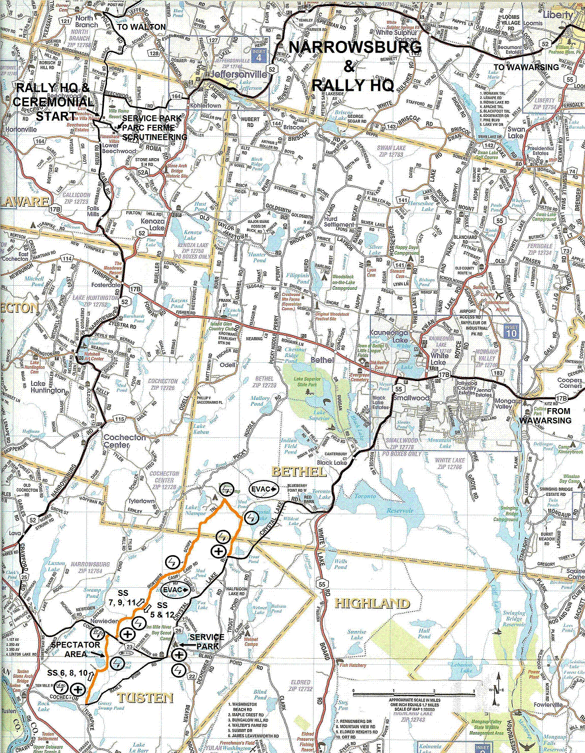 Map of Narrowsburg Area